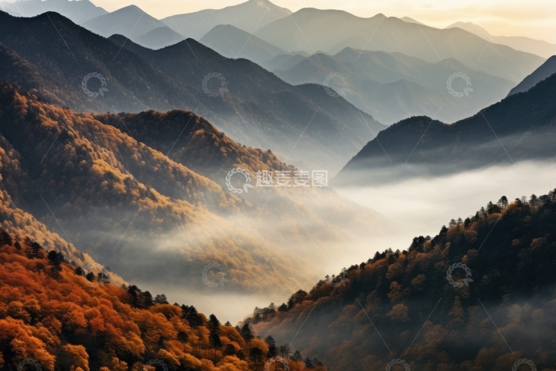 高清大图下载【趣麦麦图】高山峡谷云雾自然美景