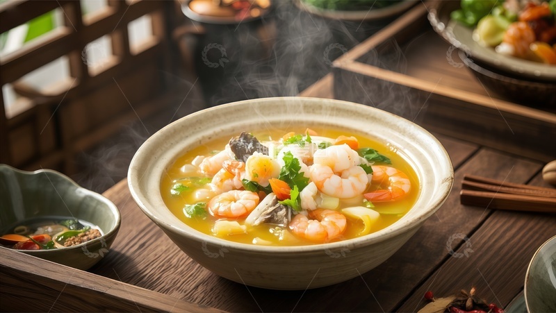 高清大图下载【趣麦麦图】中式虾仁汤美食摄影