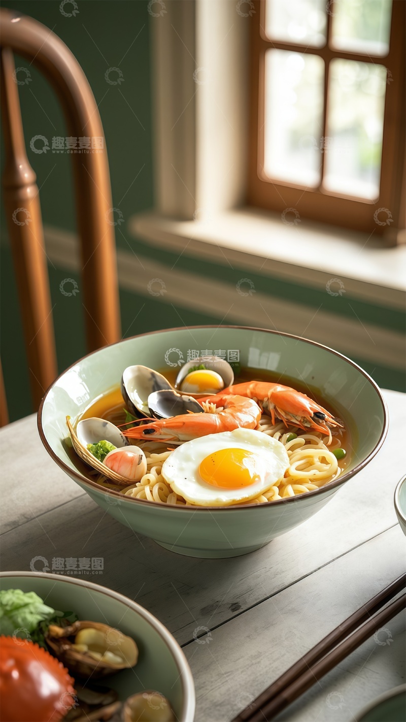 高清大图下载【趣麦麦图】温馨餐厅海鲜面美食摄影