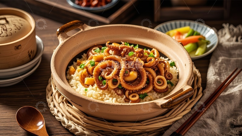 高清大图下载【趣麦麦图】砂锅煲饭美食摄影