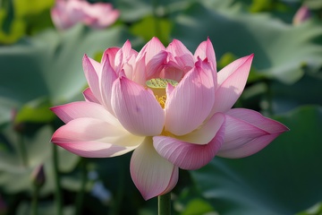 盛开的重瓣荷花