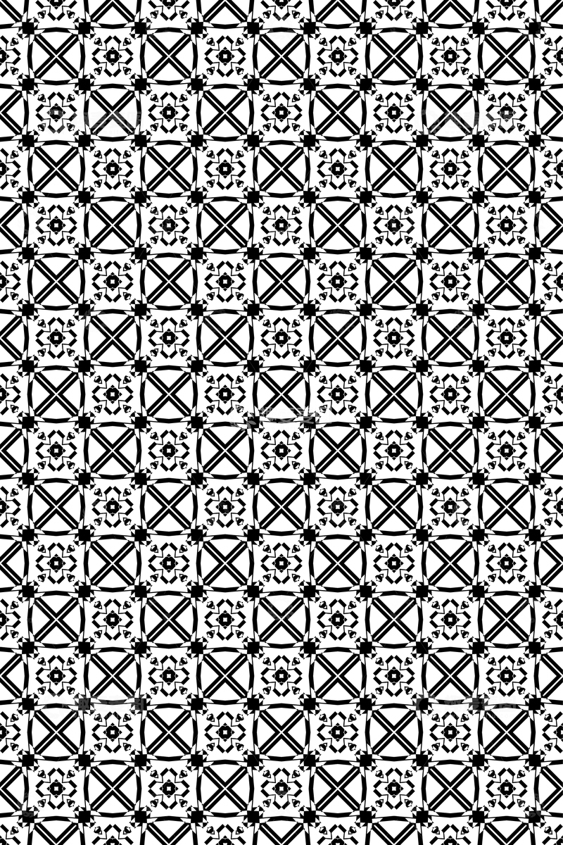 黑白简约几何无缝花型74