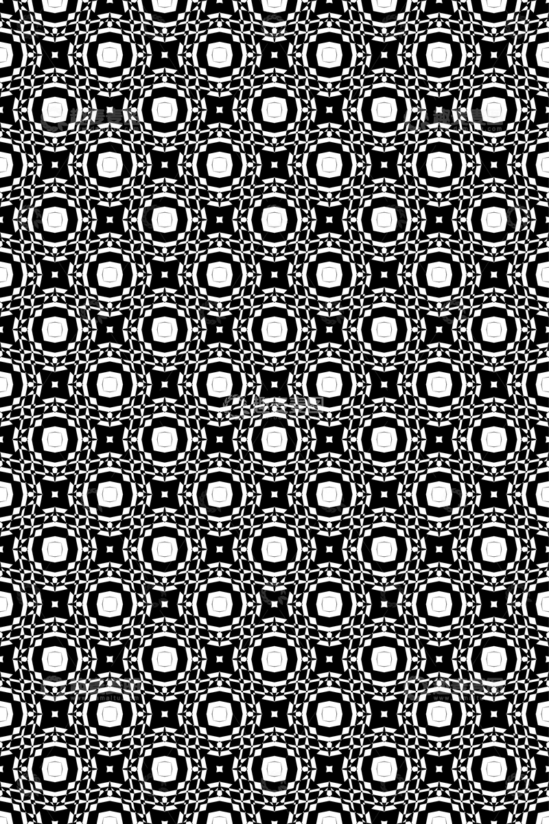 黑白简约几何无缝花型66