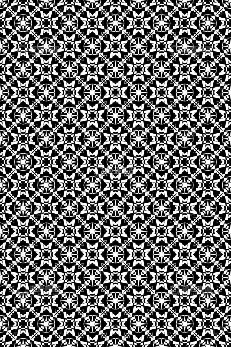 黑白简约几何无缝花型75
