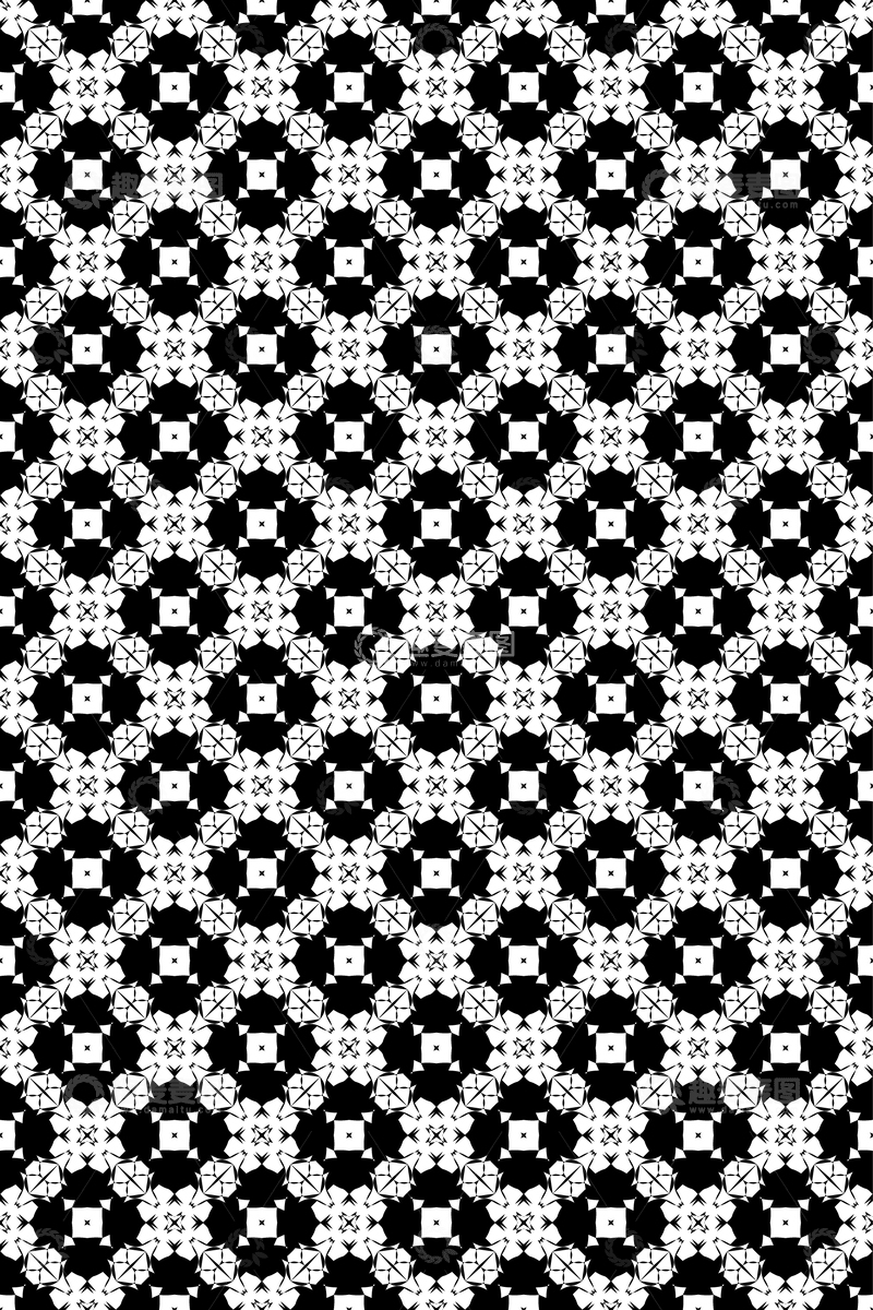黑白简约几何无缝花型65