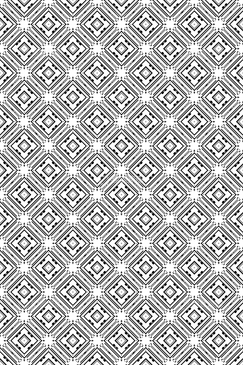 黑白简约几何无缝花型58