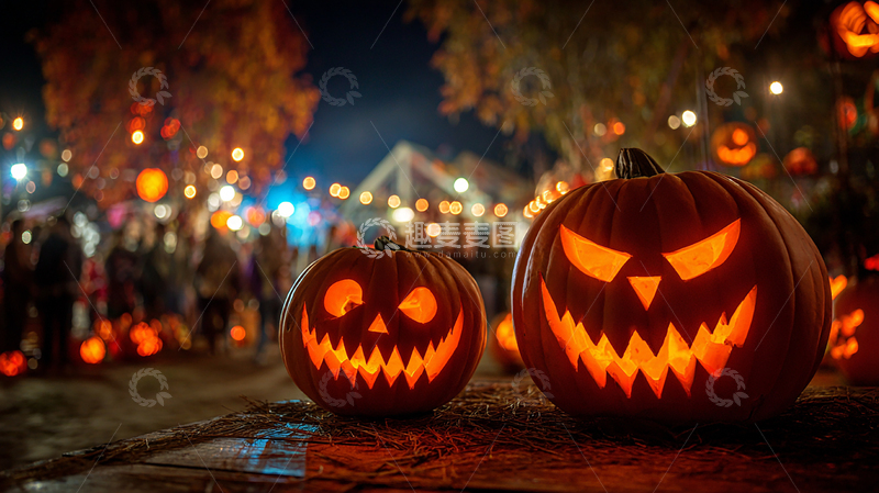高清大图下载【趣麦麦图】恐怖万圣节装饰场景