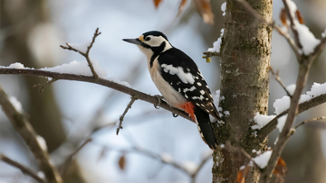 生物百科鸟类之星头啄木鸟