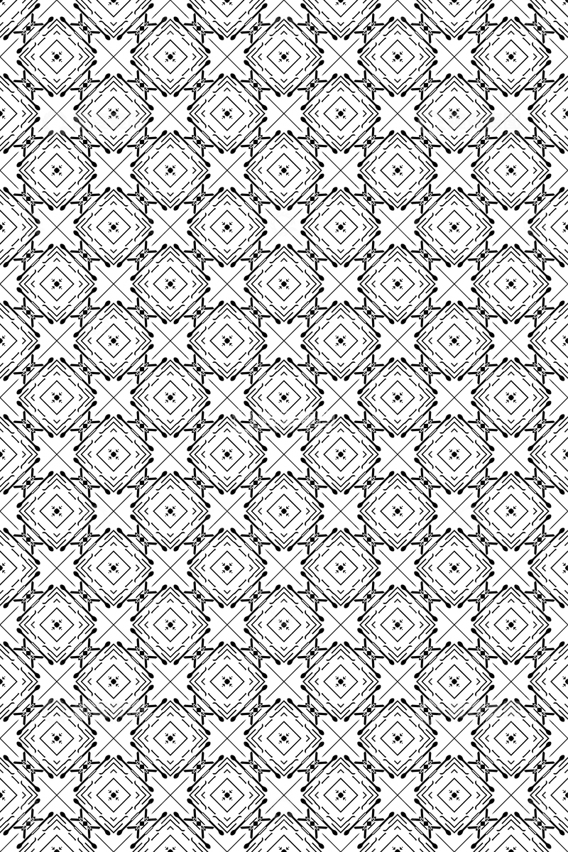 黑白简约几何无缝花型77