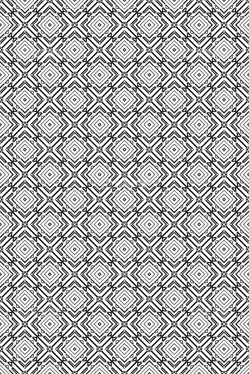 黑白简约几何无缝花型79