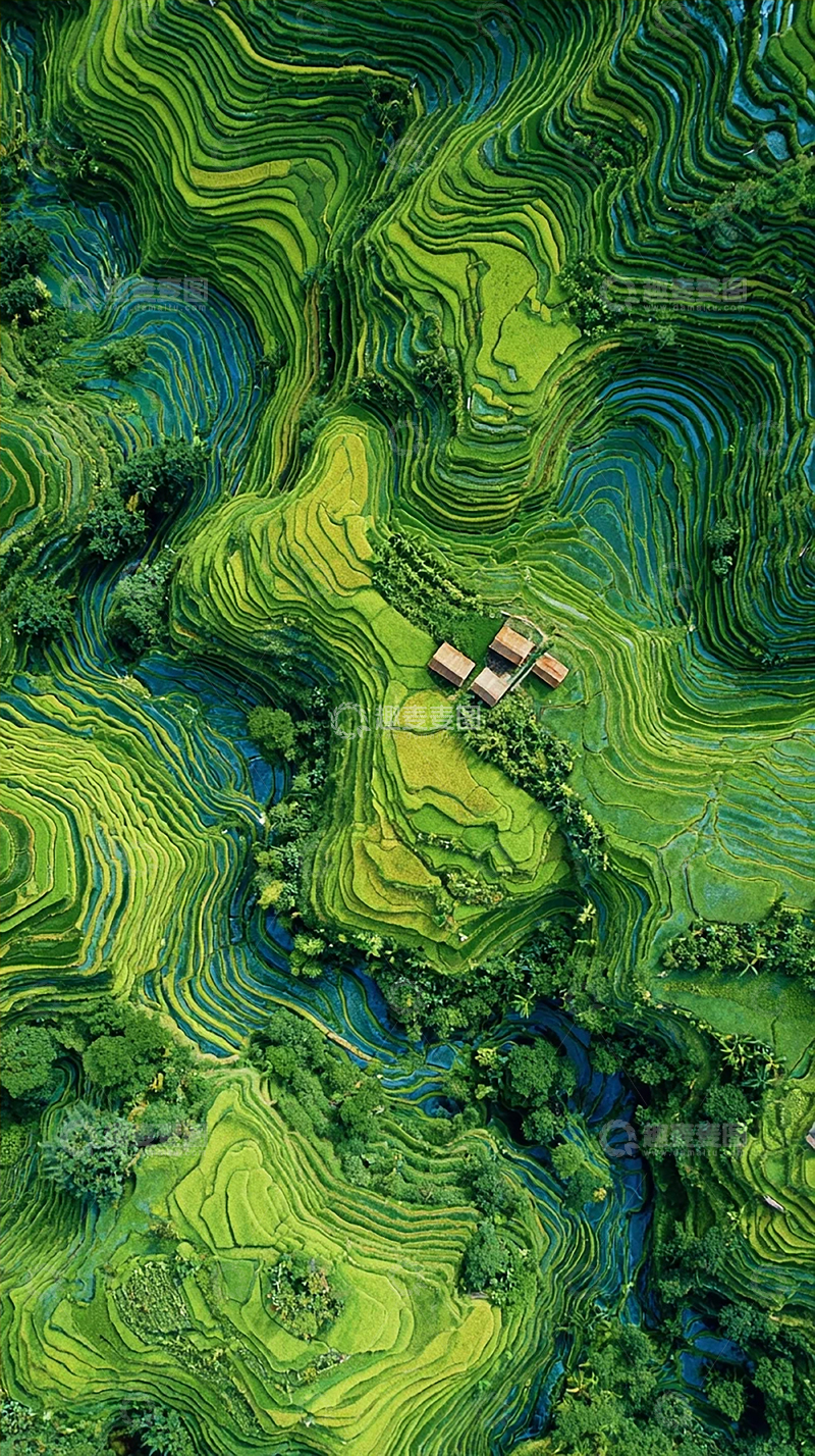 高清大图下载【趣麦麦图】梯田风光如画