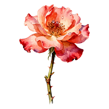 水彩玫瑰浪漫花卉插画设计素材