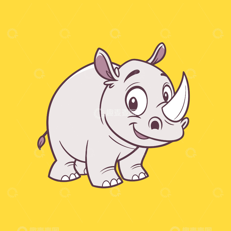 矢量卡通犀牛图片