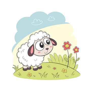 卡通绵羊插画