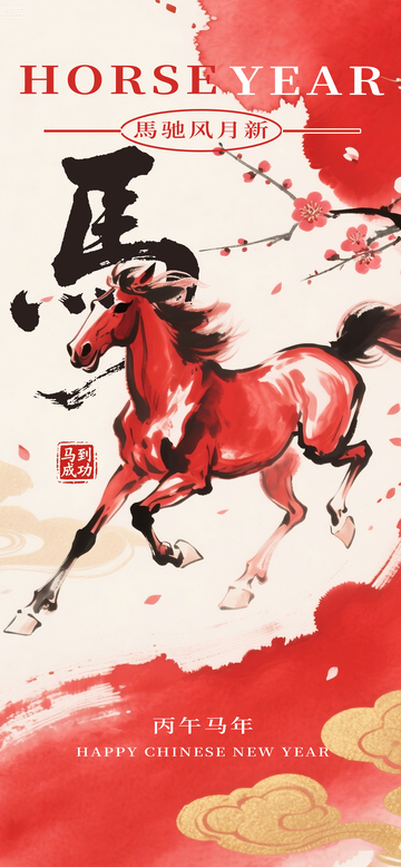 马年国画庆祝新春