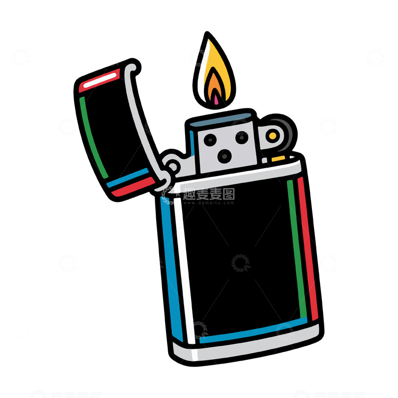 卡通风格打火机插画素材