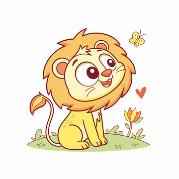 卡通狮子插画