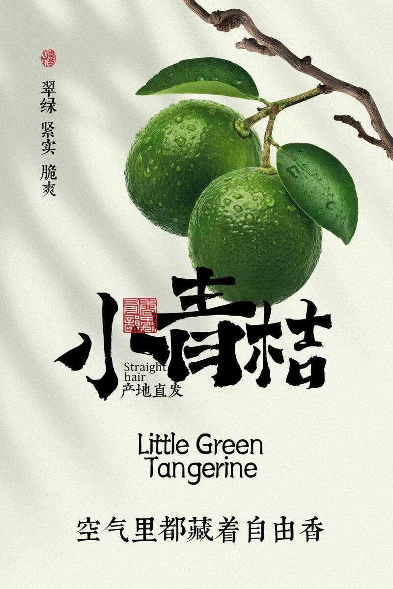 清新小青桔水果海报