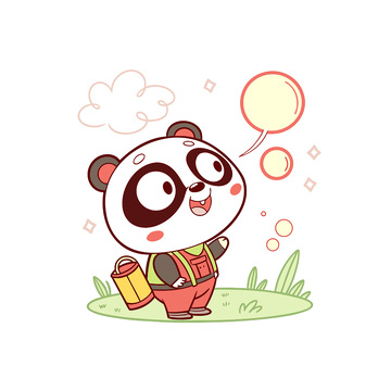 可爱矢量卡通熊猫