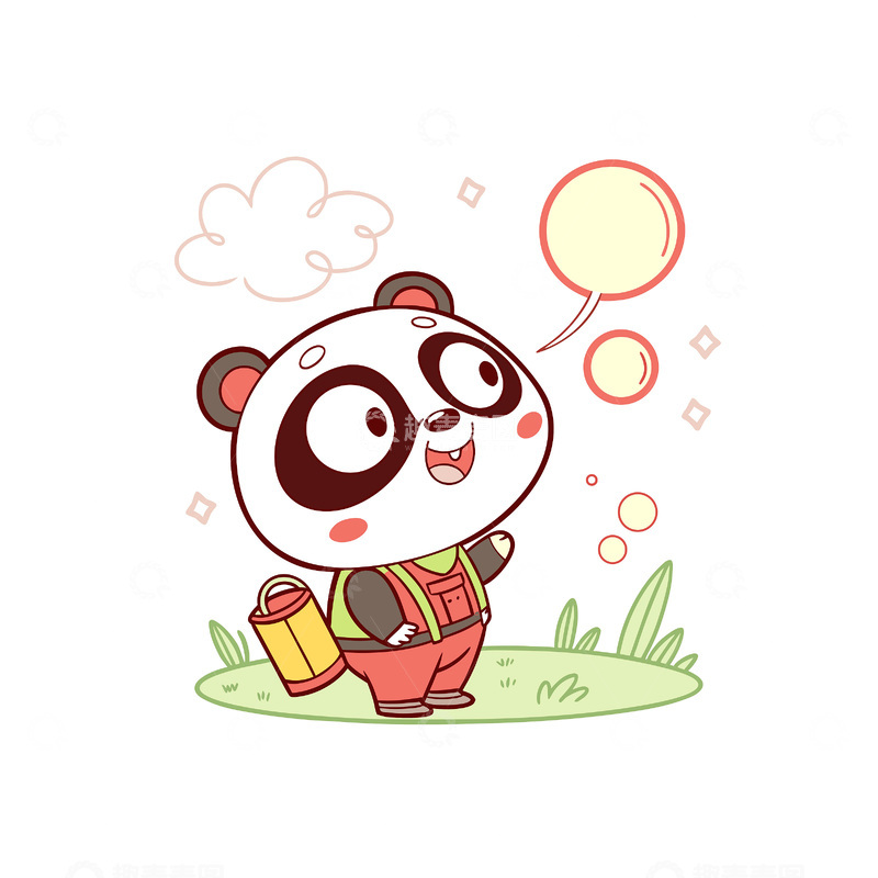 可爱矢量卡通熊猫