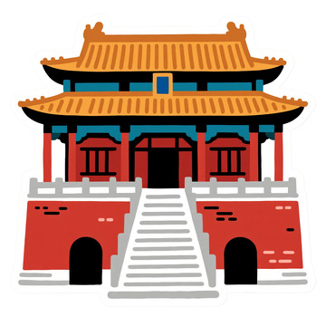 卡通风格故宫建筑插画3