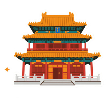 卡通风格故宫建筑插画2