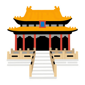 卡通风格故宫建筑插画1