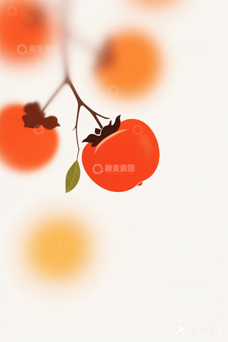 高清大图下载【趣麦麦图】柿子插画风格设计元素6