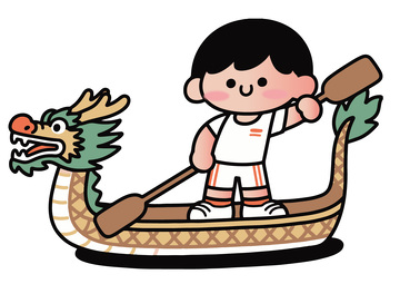 卡通龙舟赛插画