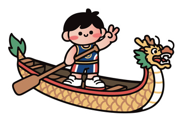 卡通龙舟赛插画设计素材