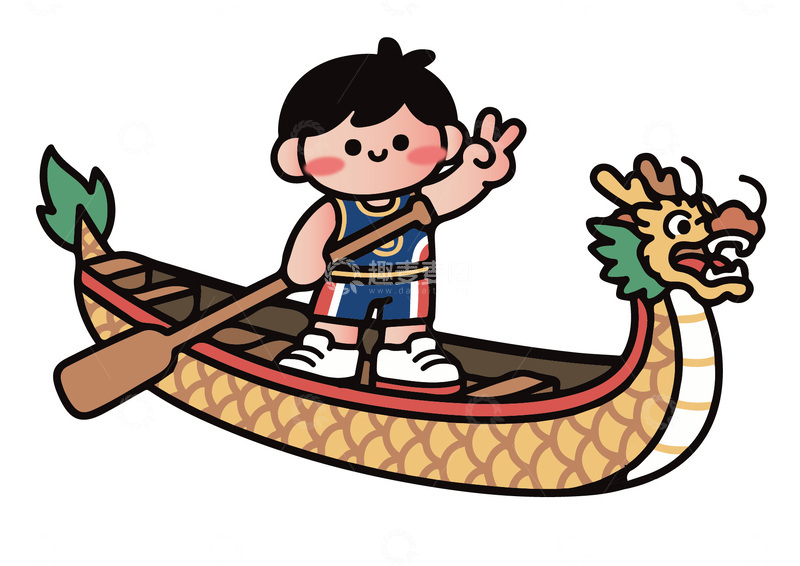 源文件下载【趣麦麦图】卡通龙舟赛插画设计素材