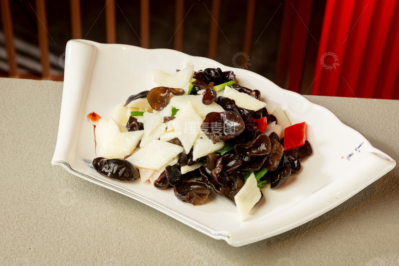 高清大图下载【趣麦麦图】清爽可口木耳炒山药