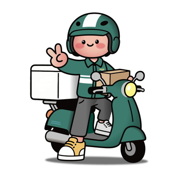 外卖员送餐卡通形象