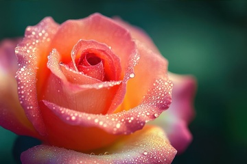 橙色的一朵月季花特写摄影