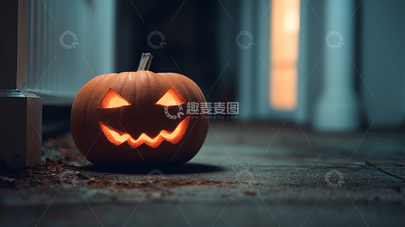 高清大图下载【趣麦麦图】室内小巷的惊悚南瓜雕塑