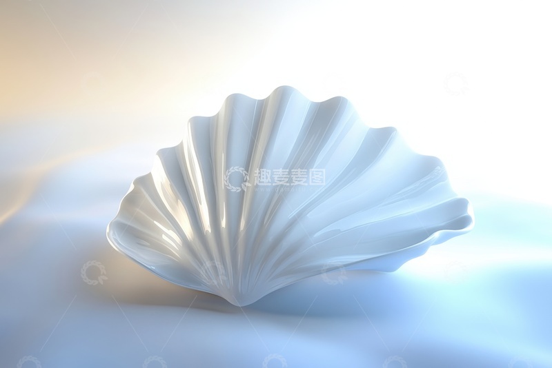 高清大图下载【趣麦麦图】放在桌面上的白色扇贝