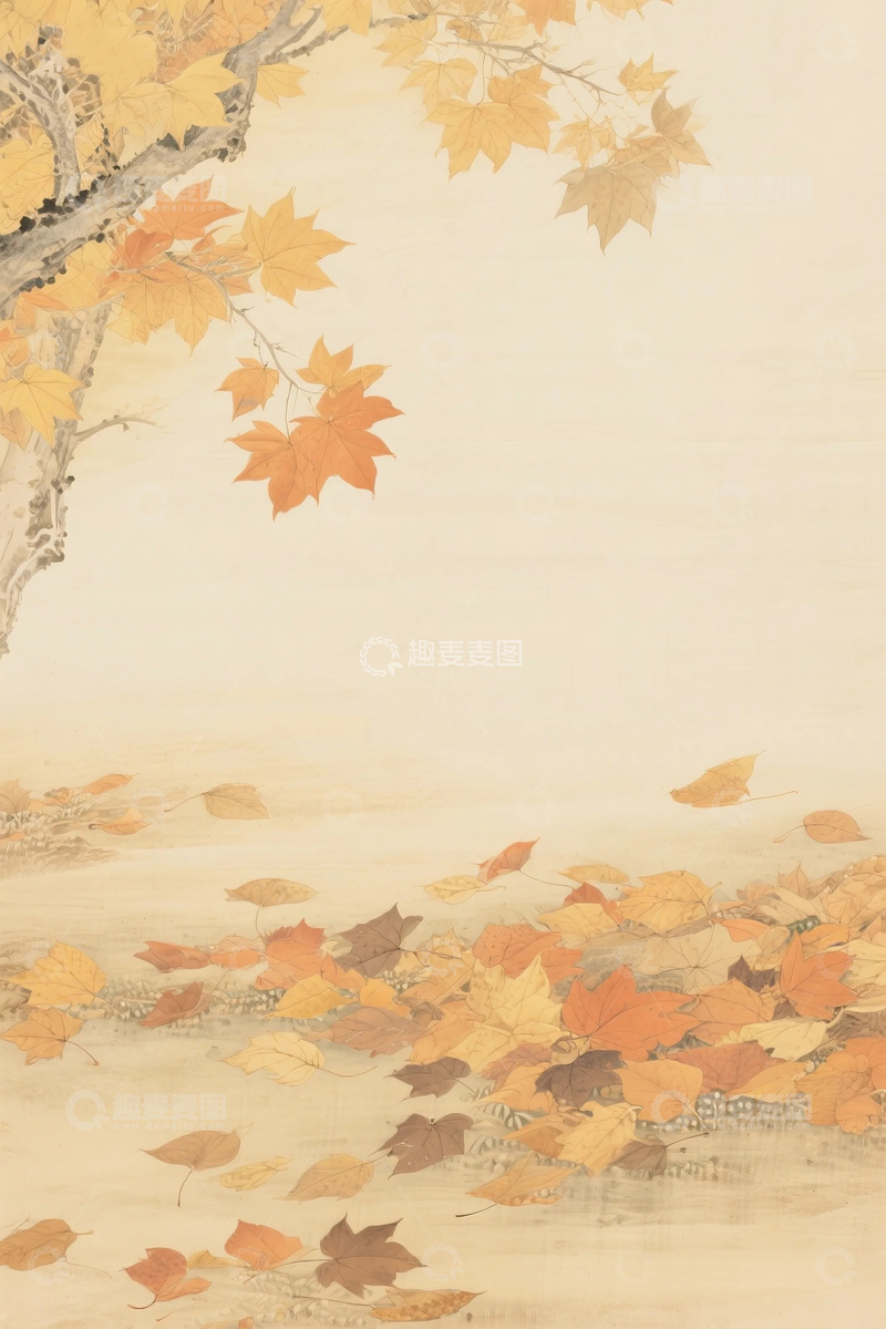 高清大图下载【趣麦麦图】国风秋天背景02