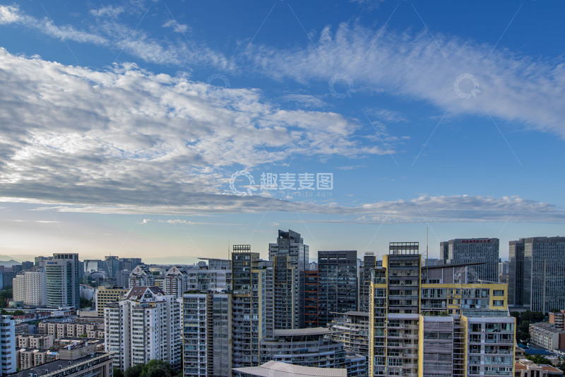 高清大图下载【趣麦麦图】-都市蓝天白云图