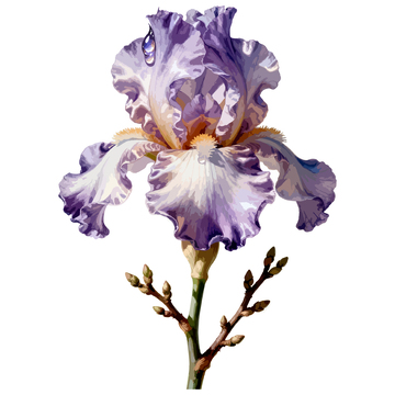 水彩鸢尾花手绘装饰图案