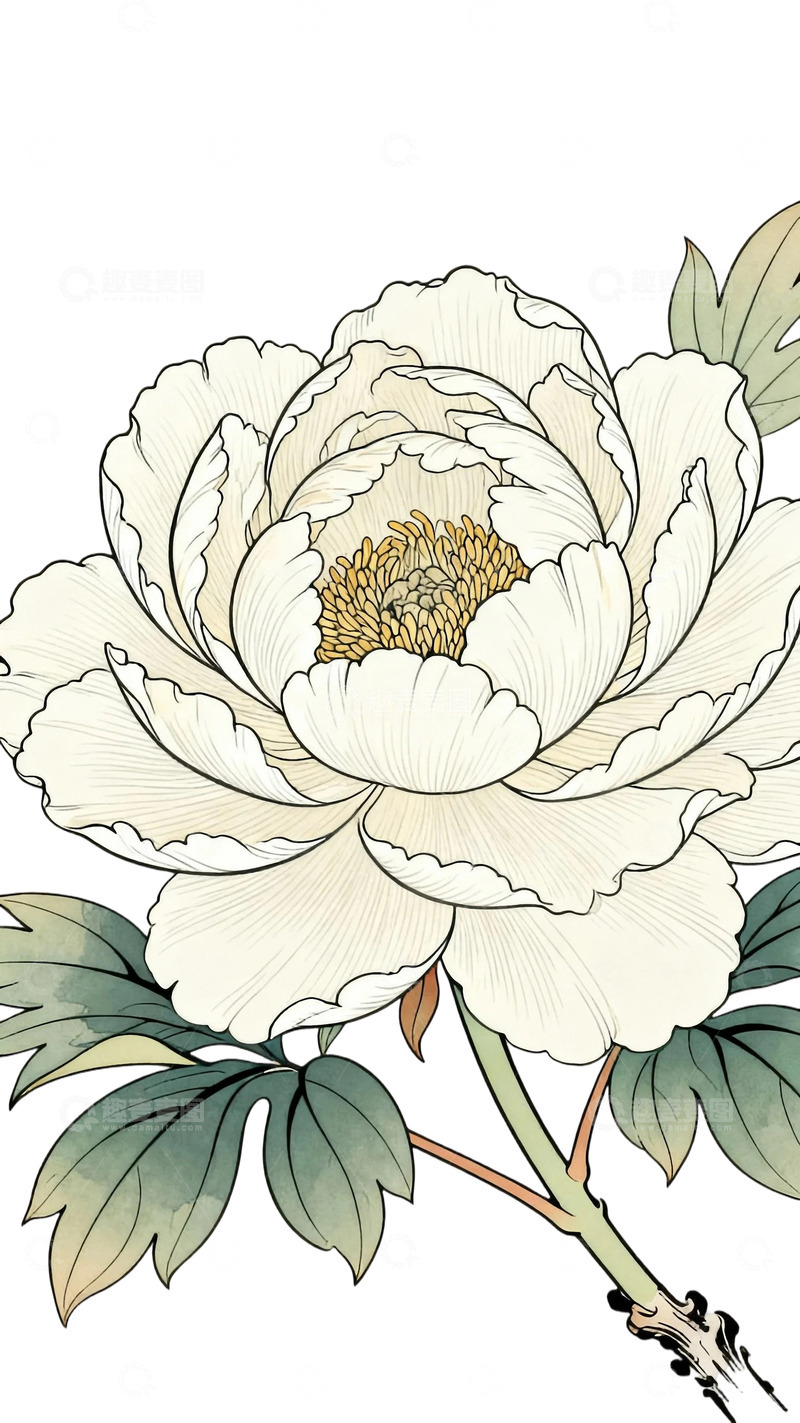 高清大图下载【趣麦麦图】工笔画牡丹图10