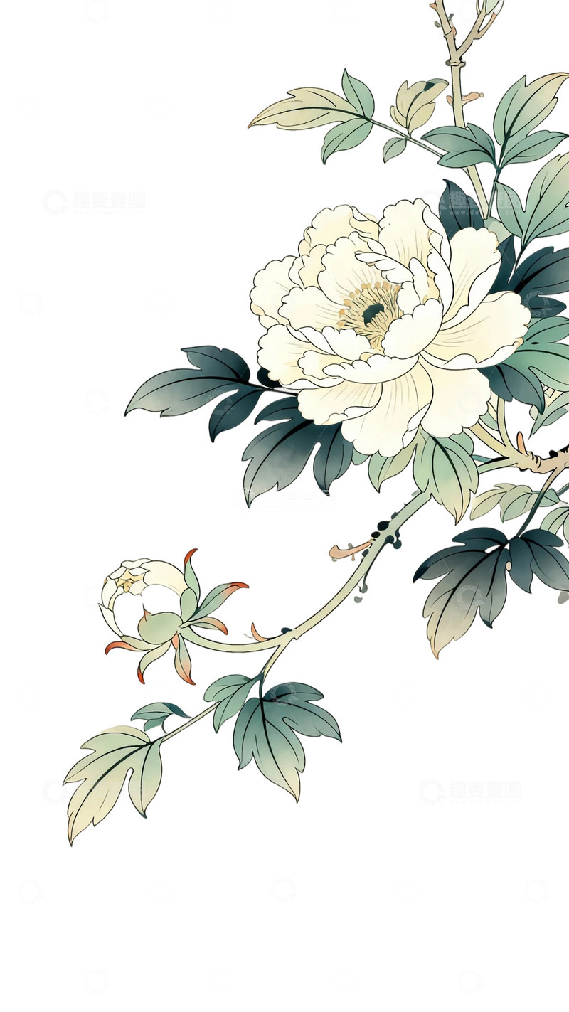 高清大图下载【趣麦麦图】工笔画牡丹图19