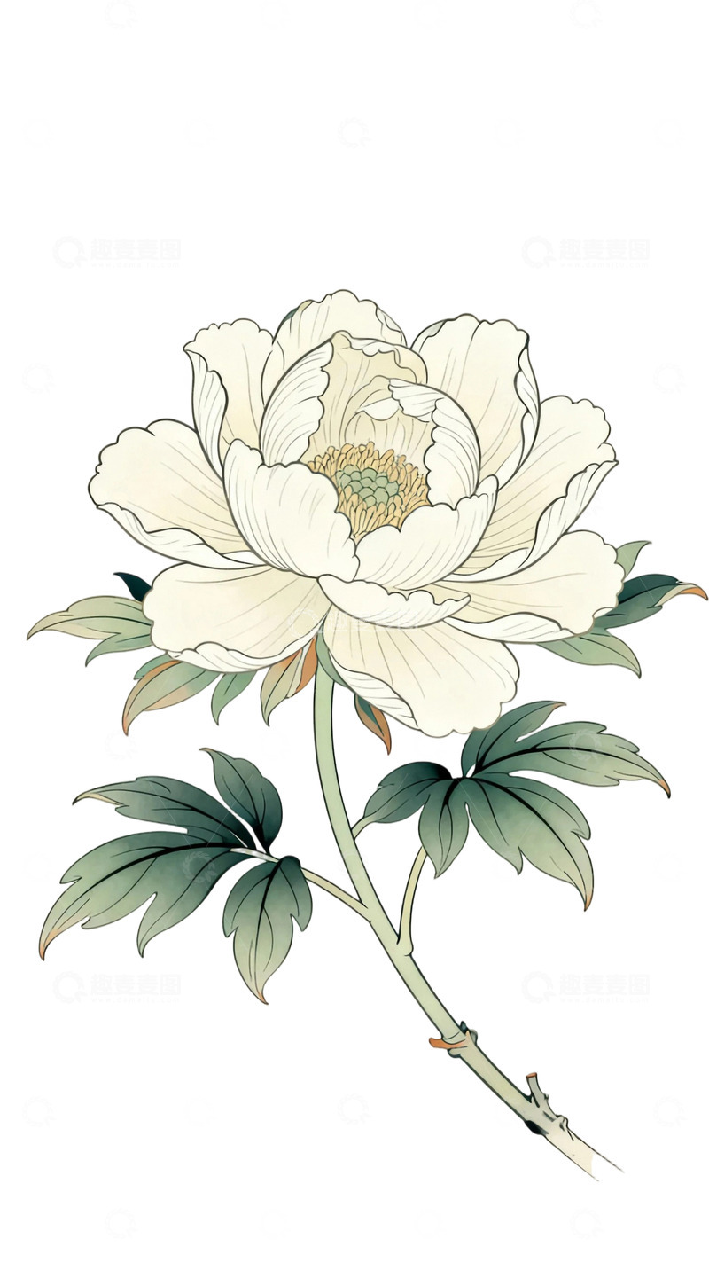 高清大图下载【趣麦麦图】工笔画牡丹图4