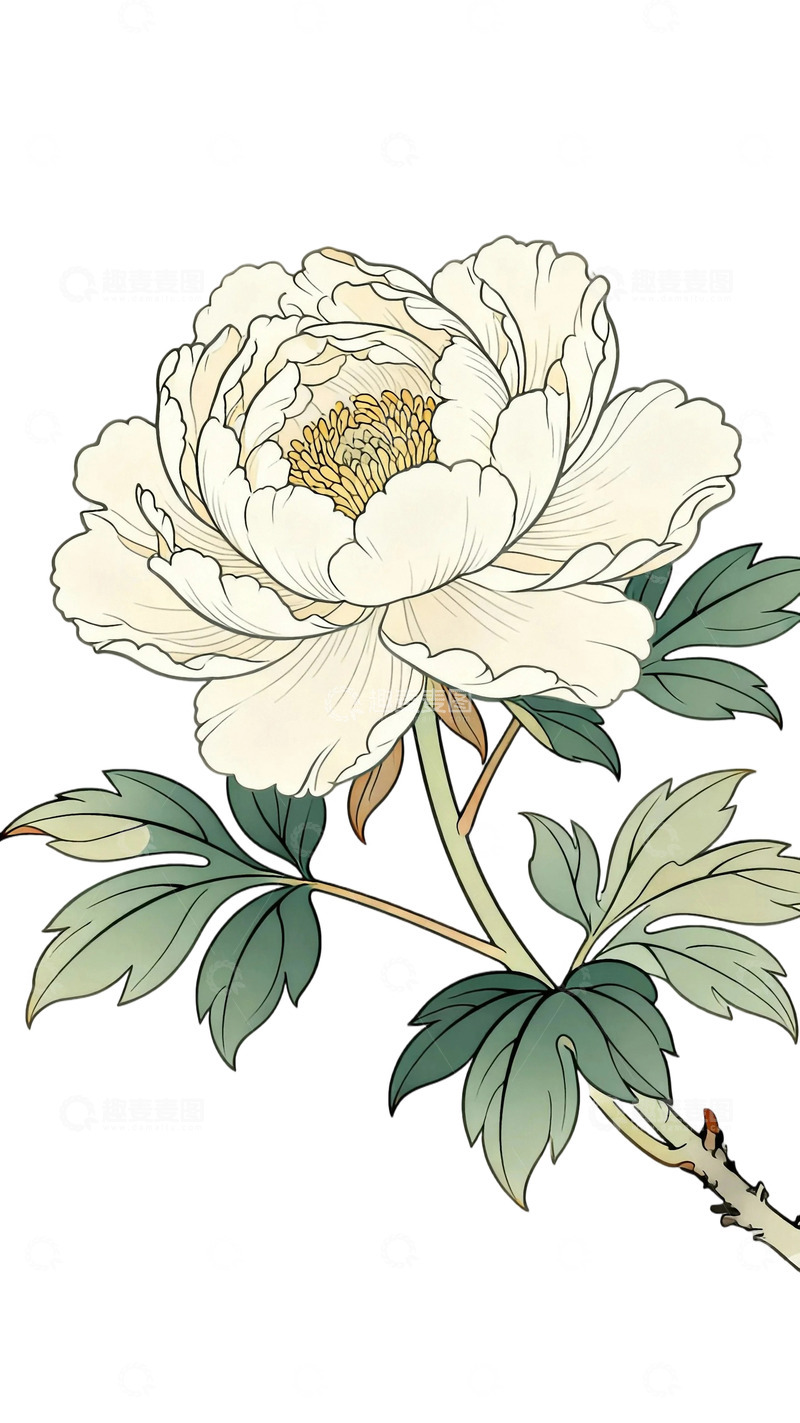 高清大图下载【趣麦麦图】工笔画牡丹图7