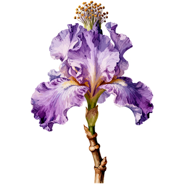 水彩紫色鸢尾花插画素材