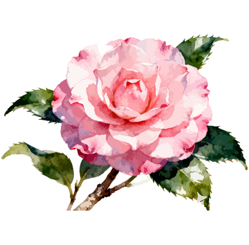 水彩玫瑰花艺术插画