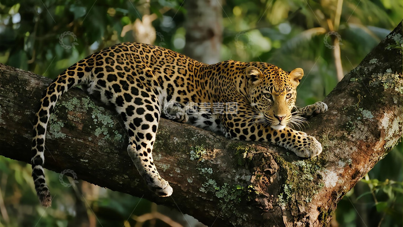 高清大图下载【趣麦麦图】生物百科凶兽之树上豹子