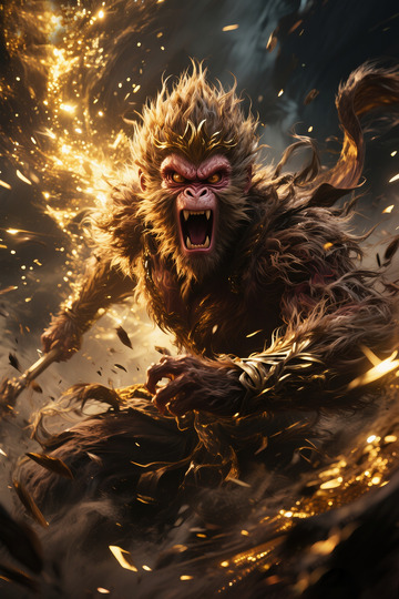 暗黑神话悟空魔幻暴怒激战场景插画