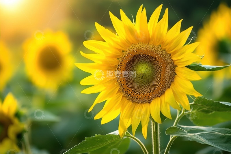 高清大图下载【趣麦麦图】盛开的向日葵花田