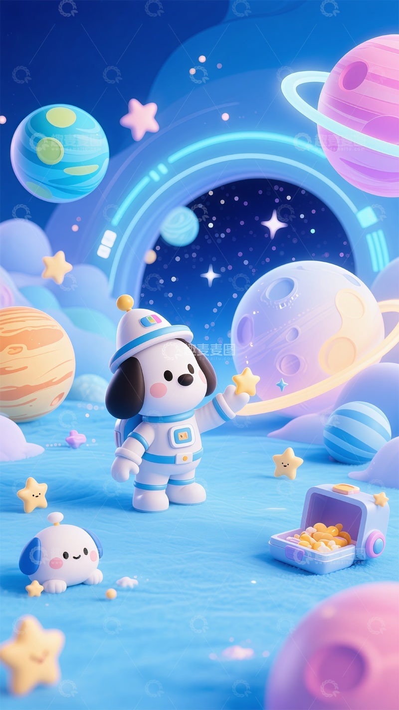 高清大图下载【趣麦麦图】卡通宇宙探险场景