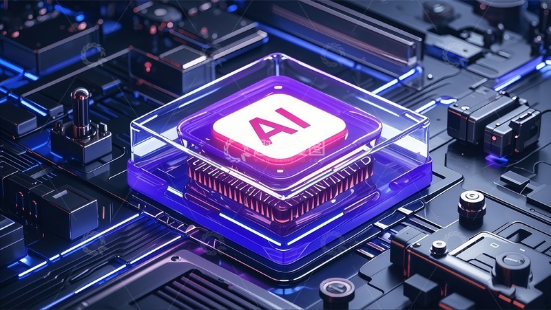 高清大图下载【趣麦麦图】未来科技AI芯片渲染图